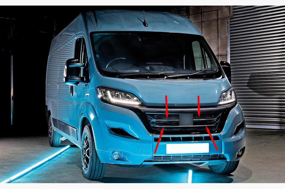 Opel Movano 2021- гг. Хромированные накладки на решетку радиатора (3 шт, нерж. сталь) Фото 1