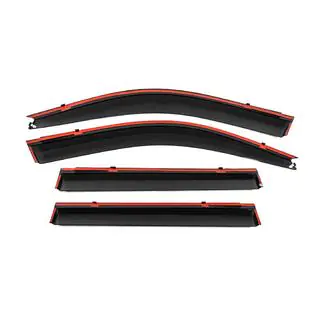 Ветровики с хромированным молдингом Niken Luxury (4 шт) Toyota Land Cruiser Prado 120 2002-2009 гг. фото 4