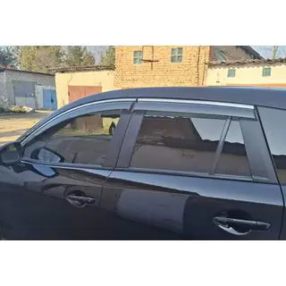 Ветровики с хромированным молдингом Niken Luxury (4 шт) Mazda CX-5 2012-2017 гг. фото 4