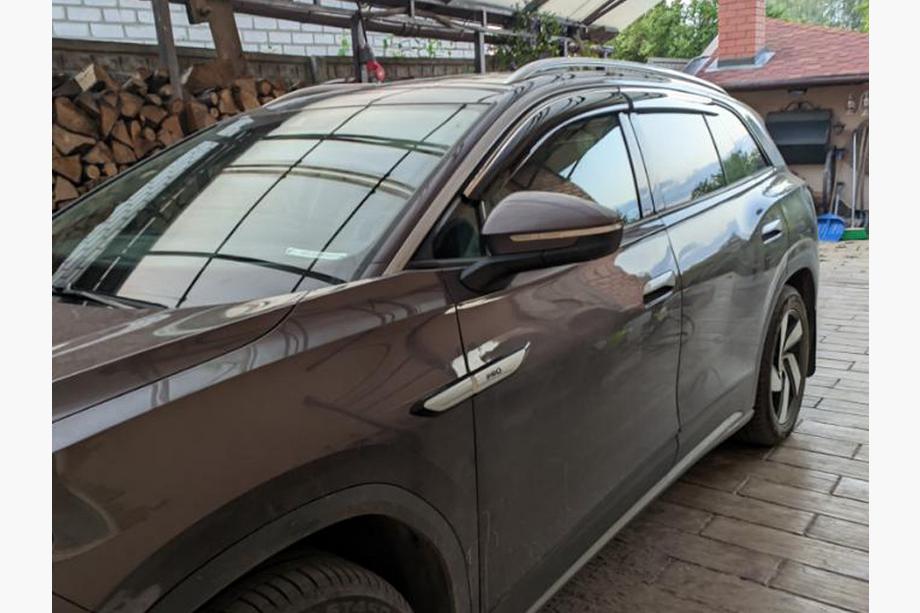Volkswagen ID.6 2021- гг. Ветровики с хромированным молдингом Niken Luxury (4 шт) Фото 8