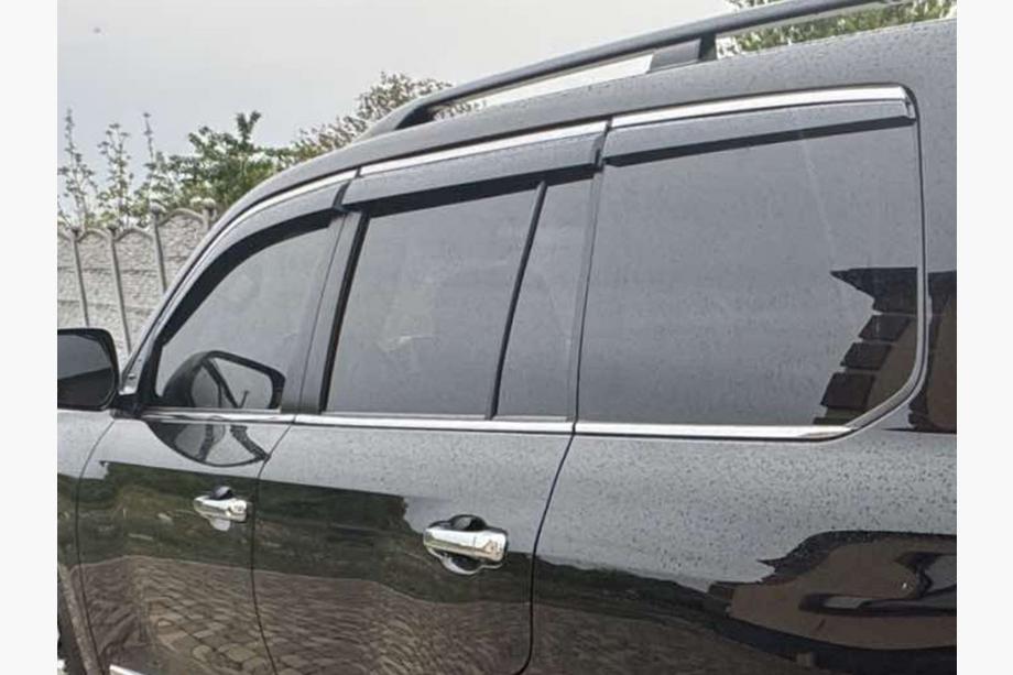 Lexus LX570/450d 2008-2022 гг. Ветровики с хромированным молдингом Niken Luxury (2008-2015, 6 шт) Фото 3