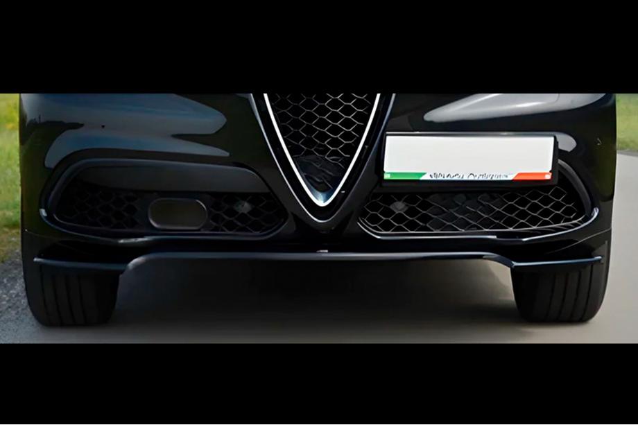 Alfa Romeo Stelvio 2016- гг. Передний лип-спойлер DPT V-1 (ABS, черный глянец) Image