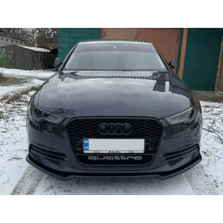 Передний лип-спойлер DPT V-2 (для S-Line, 2011-2015) (черный глянец)