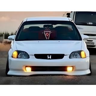 Honda Civic 1995-2001 гг. Передняя Lip накладка DPT V-1 (черный глянец)