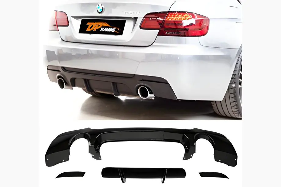 BMW 3 серия E92/E93 2006–2013 гг. Задний диффузор DPT (для E92 M-Sport, Черный Глянец) Фото 1