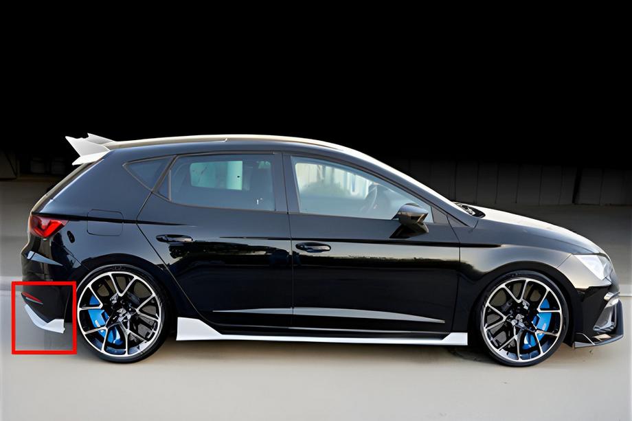 Seat Leon 2013-2020 гг. Задний Диффузор DPT V-2 (2013-2016, Черный Глянец) Image