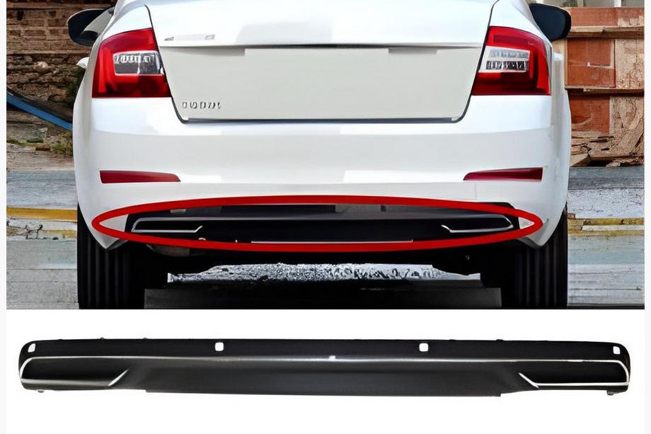 Skoda Octavia III A7 2013-2019 гг. Задний диффузор DPT V-3 (LB, матовый черный) Image