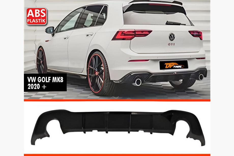 Volkswagen Golf 8 2019- гг. Задний диффузор DPT V-1 (Черный Глянец) Image