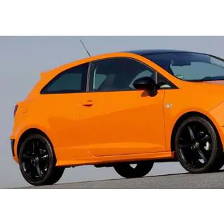 Боковые Пороги DPT V-1 (Coupe, Черный Глянец) Seat Ibiza 2010-2017 гг. фото 1