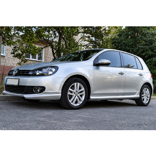 Боковые пороги DPT V-1 (HB, под покраску) Volkswagen Golf 6 2008-2014 гг. фото 1