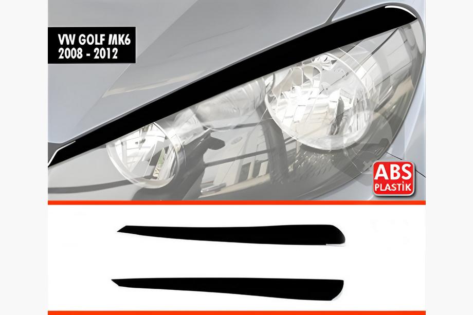 Volkswagen Golf 6 2008-2014 гг. Реснички на Фары DPT (2шт, Черный Глянец) Фото 1