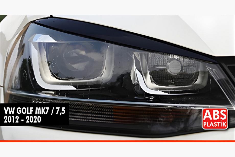 Volkswagen Golf 7/E-Golf 2012-2020 гг. Реснички на Фары DPT (2шт, Черный Глянец) Фото 1