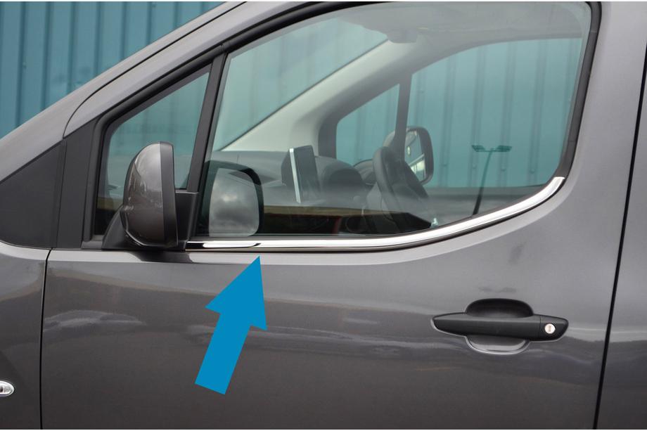 Opel Combo 2019- гг. Окантовка окон Omsa Line (2 шт, нержавейка) Image