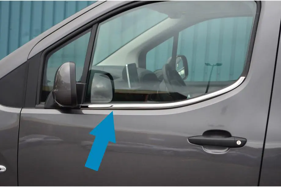 Opel Combo 2019- гг. Окантовка окон Omsa Line (2 шт, нержавейка) Image