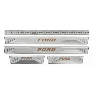 Универсальные накладки на пороги Ford V-2 (4 шт., нерж)