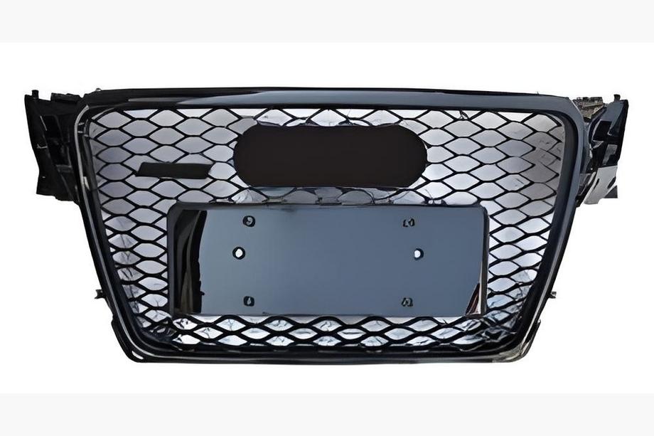 Audi A4 B8 2007-2015 гг. Передняя решетка радиатора RS-Style V-1 (2007-2011, черная с хромом) Image