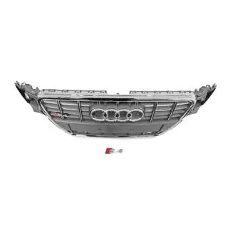 Передняя решетка RS-Style (2007-2011, серая с хромом) Audi A4 B8 2007-2015 гг. фото 4