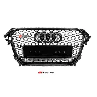 Передняя решетка радиатора RS-style черная с надписью Quattro (2012-2015)