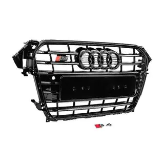 Передняя Черная Решетка S-Style (2012-2015) Audi A4 B8 2007-2015 гг. фото 2