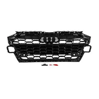 Передняя решетка S-style (2019-2024, черная) Audi A4 B9 2015-2024 гг. фото 4