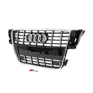 Передняя решетка радиатора S-Style (2007-2011, черная с хромом) Audi A5 2007-2015 гг. фото 2