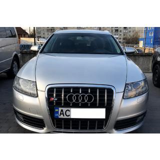 Передняя решетка радиатора S-Style (черная с хромом) Audi A6 C6 2004-2011 гг. фото 1