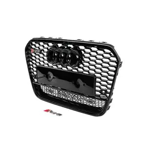 Передняя решетка радиатора RS-style черная с надписью Quattro (2011-2014) Audi A6 C7 2011–2018 гг. фото 2