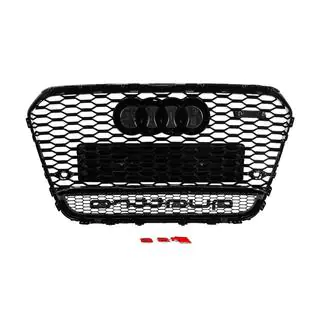 Передняя решетка радиатора RS-style черная с надписью Quattro (2011-2014) Audi A6 C7 2011–2018 гг. фото 4