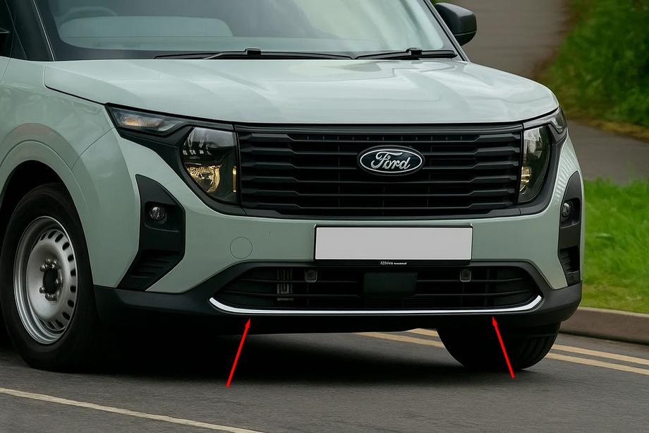 Ford Courier 2023- гг. Накладка на передний бампер (1 шт, нержавейка) Фото 3