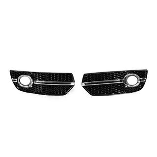 Решетки противотуманных фар RS-Style (2008-2012, 2 шт., черные с хромом) Audi Q5 2008-2017 гг. фото 1