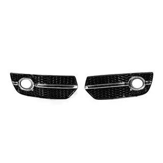 Решетки противотуманных фар RS-Style (2008-2012, 2 шт., черные с хромом) Audi Q5 2008-2017 гг. фото 1