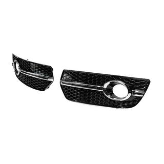 Решетки противотуманных фар RS-Style (2008-2012, 2 шт., черные с хромом) Audi Q5 2008-2017 гг. фото 2