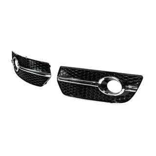 Решетки противотуманных фар RS-Style (2008-2012, 2 шт., черные с хромом) Audi Q5 2008-2017 гг. фото 2
