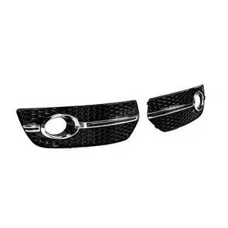 Решетки противотуманных фар RS-Style (2008-2012, 2 шт., черные с хромом) Audi Q5 2008-2017 гг. фото 3