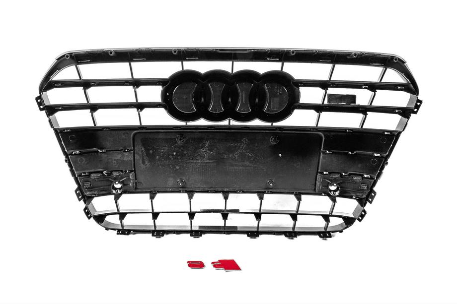 Audi A6 C7 2011-2017 гг. Передняя черная решетка с черной рамкой S-Style (2011-2014) Фото 4