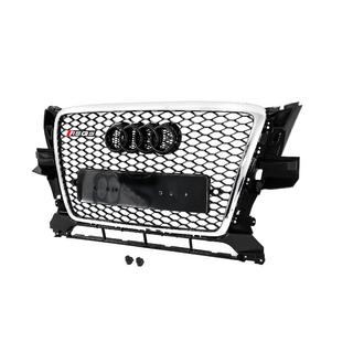 Передняя решётка RSQ-Style (2008-2012, чёрная с хромом) Audi Q5 2008-2017 гг. фото 2