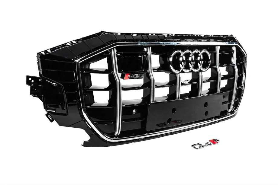 Audi Q8 2018- гг. Передняя решетка SQ-Style (2018-2023, черная с хромом) Фото 3