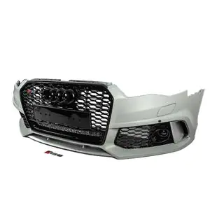 Передний бампер с черной решеткой RS6-Style (2014–2017) Audi A6 C7 2011–2018 гг. фото 3