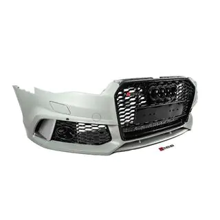 Передний бампер с черной решеткой RS6-Style (2014–2017) Audi A6 C7 2011–2018 гг. фото 4