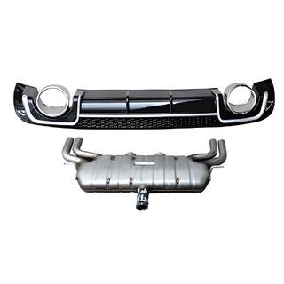 Задний диффузор с насадками на выхлоп V-2 (для S/S-Line, 2012-2020) Audi A3 2012-2020 гг.