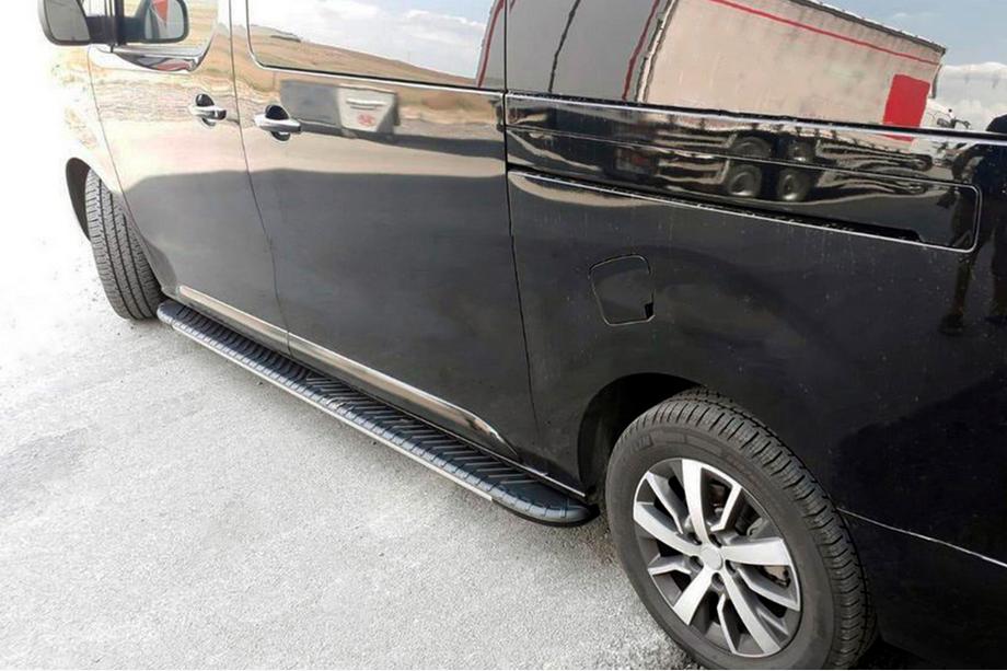 Opel Vivaro 2019- гг. Боковые пороги Bosphorus Grey (2 шт., алюминий) Image