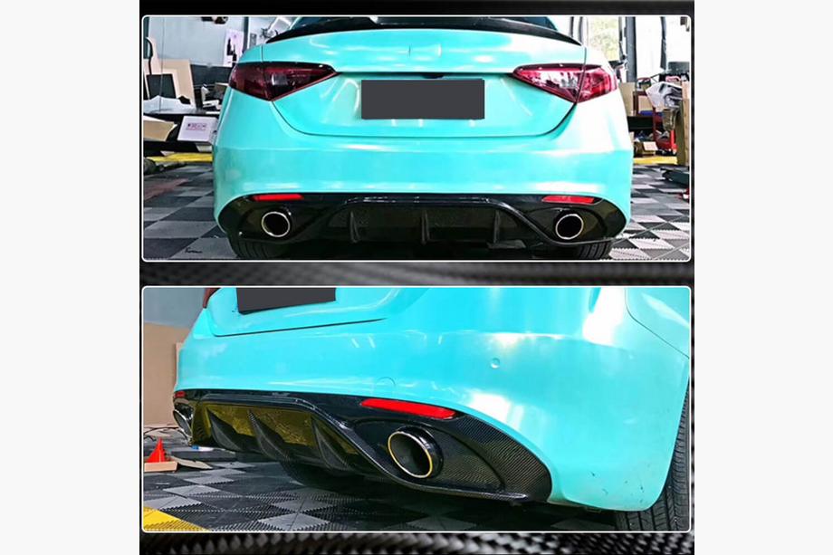 Alfa Romeo Giulia 2016-2022 гг. Диффузор заднего бампера (для Sport, Карбон) Фото 4