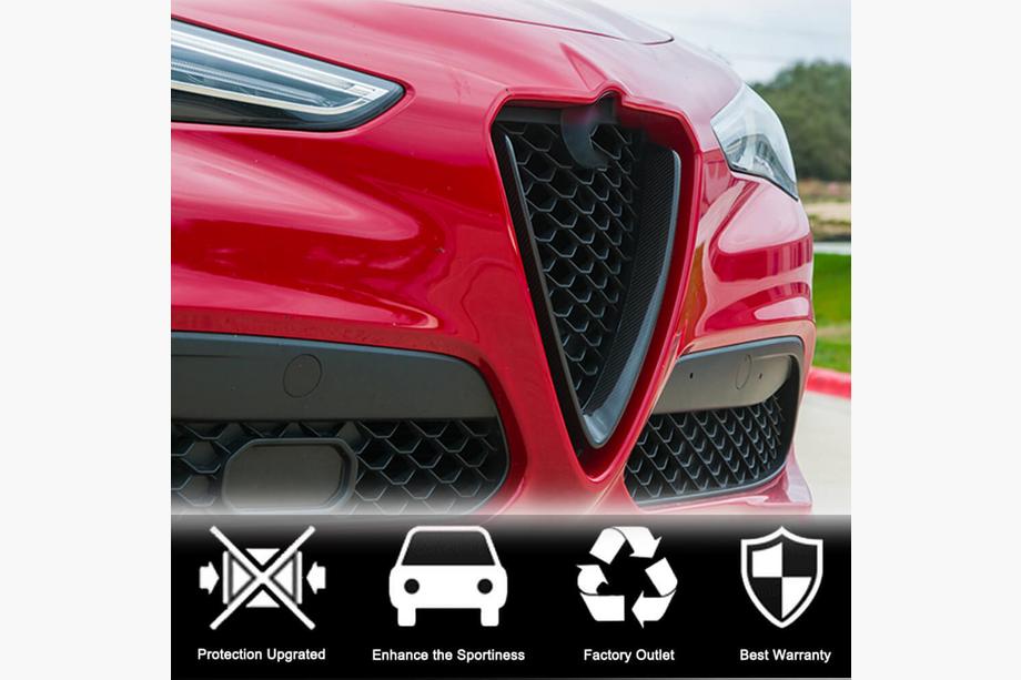 Alfa Romeo Stelvio 2016- гг. Накладка на решетку радиатора (2017-2023, Сухой карбон) Фото 6