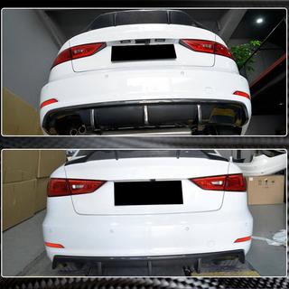 Диффузор заднего бампера V2 (для Base Sedan 2012-2016, Карбон) Audi A3 2012-2020 гг. фото 3