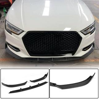 Накладка на передний бампер Lip V1 (для Base 2017-2020 Sedan, Карбон) фото 1