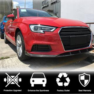 Накладка на передний бампер Lip V1 (для Base 2017-2020 Sedan, Карбон) фото 3