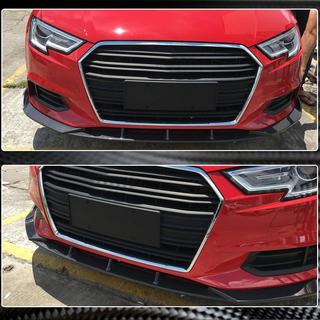 Накладка на передний бампер Lip V1 (для Base 2017-2020 Sedan, Карбон) фото 4