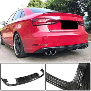 Диффузор заднего бампера (для Base Sedan 2017-2020, Карбон) Audi A3 2012-2020 гг. фото 1