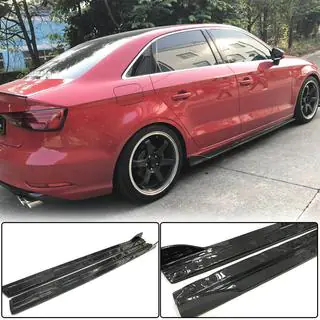 Боковые пороги (для Base Sedan, карбон) Audi A3 2012-2020 гг. фото 1