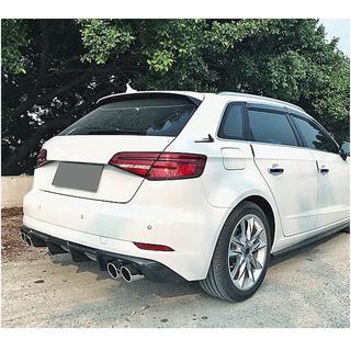 Диффузор заднего бампера V2 (для S-Line HB 2017-2020, Карбон) Audi A3 2012-2020 гг. фото 2